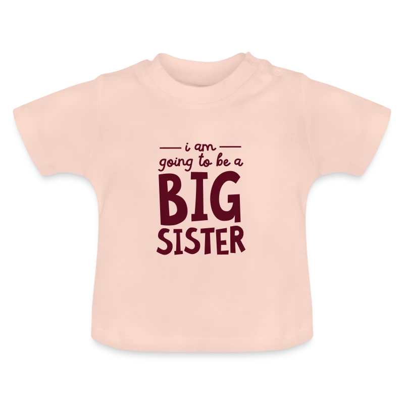 Lichtroze shirtje met een eenhoorn en de tekst 'Big Sister Finally!' in gekleurde letters.
